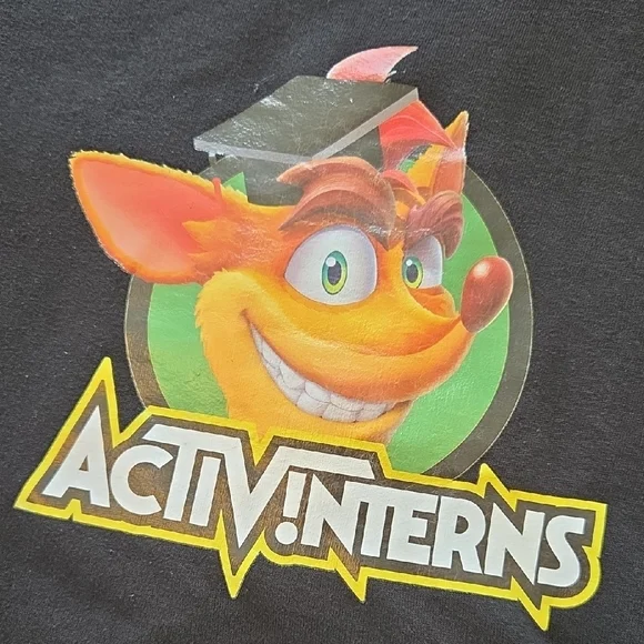 Activinterns Activision Crash Bandicoot Black Hoodie For Interns Size Medium